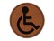 Handicap Disabled Wheelchair Access Icon Round Iron-On Engraved Faux Leather Patch Applique - 2.5"